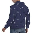thumbnail image 6 of Haiem Anchor Heart Blue Patterned Men's Hoodie with Kangaroo Pocket - Ideal Pullover Sweatshirt for Daily Wear, Travel, and Home-Medium, 6 of 7