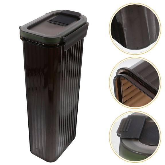 GAXIRE Kitchen Storage Container Plastic Black for Household Use 1Pcs