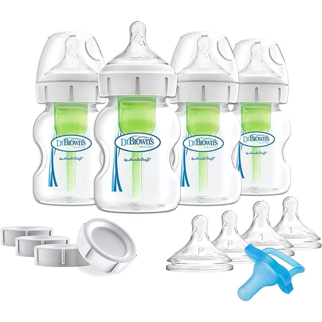 Biberones para Bebés Dr. Brown's Juego de Alimentación de Pecho a Biberón Options+ Boca Ancha 0m+