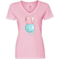thumbnail image 3 of Inktastic Cute Axolotl Sitting on a Bubble Women's V-Neck T-Shirt, 3 of 5