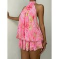 thumbnail image 3 of Women's Elegant Halter Tie Mini Dress Purple Summer Dress, 3 of 10