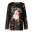 thumbnail image 6 of Womens Long Length Sleeve Tops Loose Spooky Witch Graphic T Shirts Funny Retro Graphic Tops, 6 of 6