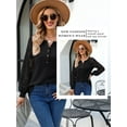 thumbnail image 5 of STARVNC Women Crew Neck Button Up Lace Cut Out Long Sleeve Top, 5 of 5