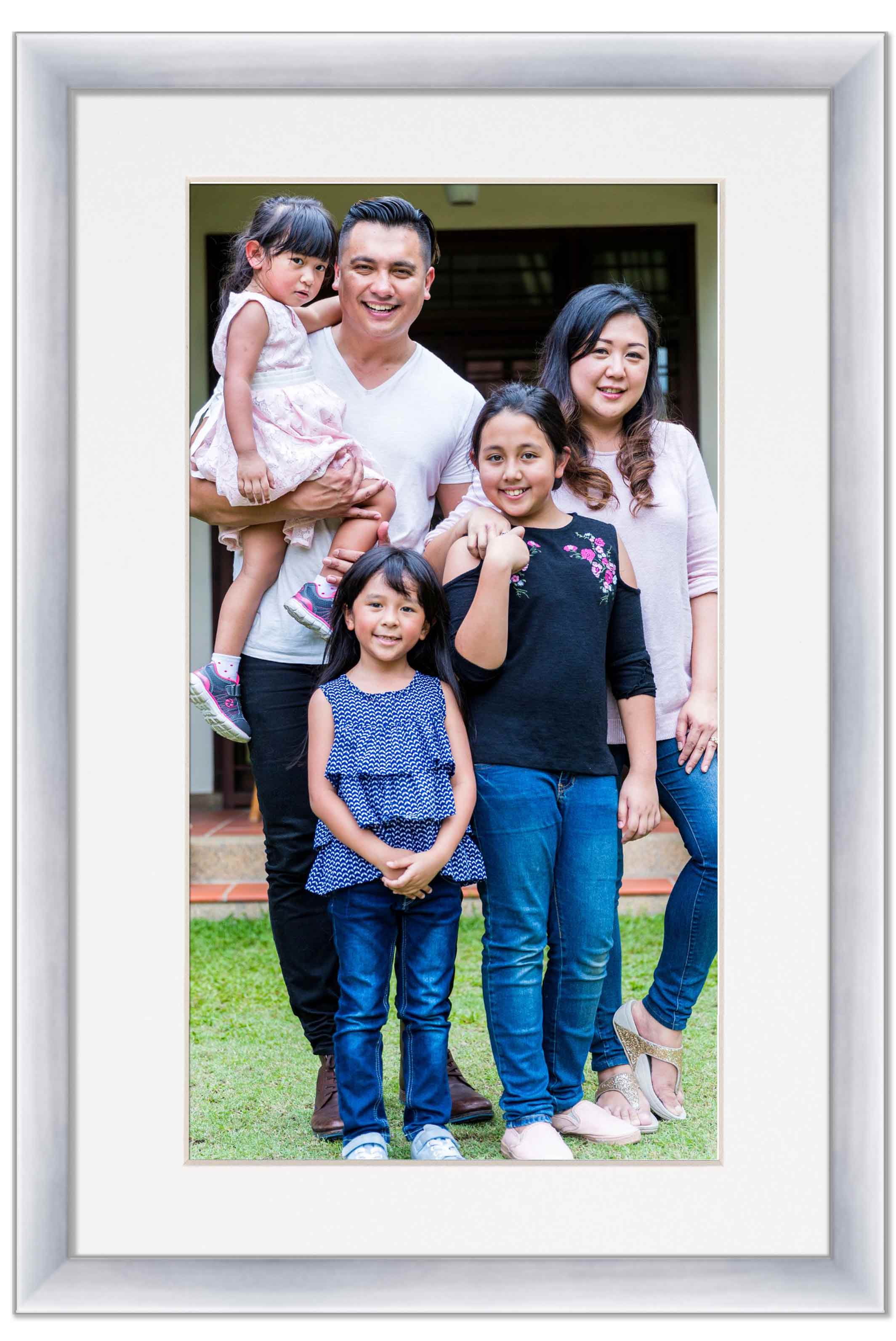 12x18 Frame Silver With White Picture Mat For 12x18 Photo - Silver 18x24 Frame To Display Print or