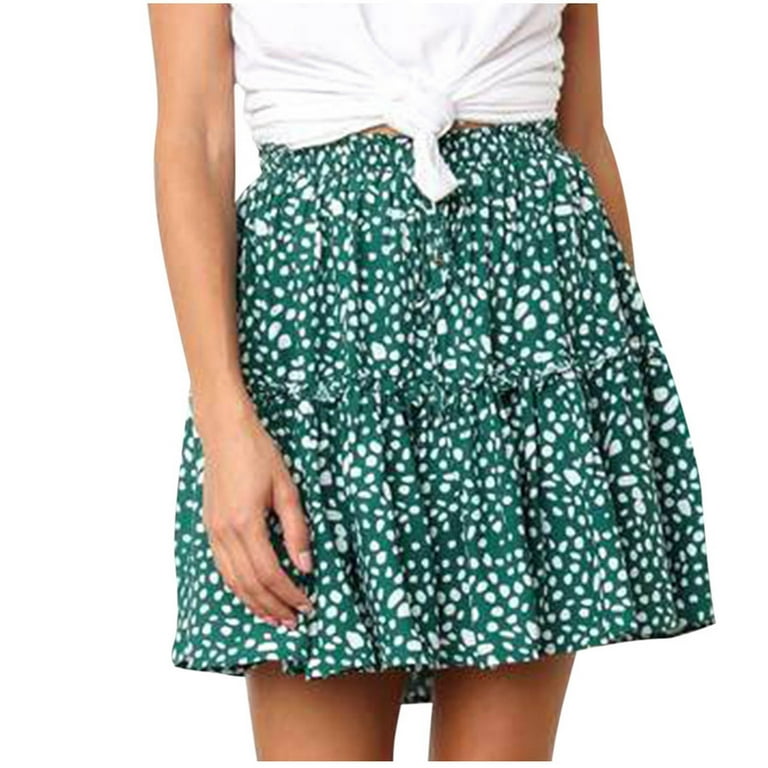 Mrat Skirt Flowy Skirt Fashion Ladies Mini Printed Skirt Strap