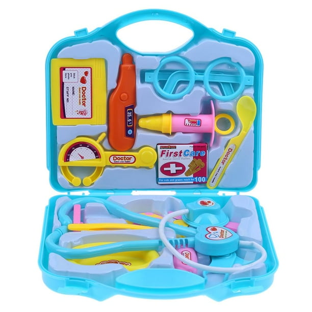 Maleta Doctor Infantil Plástico Portátil para Niña Regalo Verde 15uds