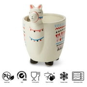 Votum Large Cute Handmade Llama Mug 18.6 oz. White Ceramic Coffee Cup