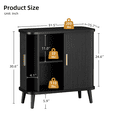 thumbnail image 3 of Aufeile Buffet Cabinet with Storage, 31" Tall Sideboard Storage Cabinet with Adjustable Shelves and Sliding Tambour Doors for Kitchen, Dining Living Room, Black, 3 of 9