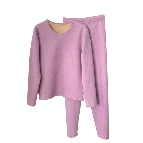 BUIGTTKLOP Thermal Sets for Women Long Sleeve Crewneck Undershirts Elastic Waisted Long Pants Pjs Sets Warm Loungewear
