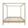 thumbnail image 4 of MODERNLUXE King Size Canopy Bed Frame,Platform Bed with Wooden Slats Support,Easy Assembly,Natural, 4 of 7