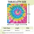 thumbnail image 2 of Rainbow Tie Dye Mandala Pattern Square Fitted Tablecloth with Elastic Edge,Square Table Cover,Washable Elastic Table Cover for Home Kitchen Party Decor 36"x36", 2 of 6