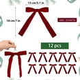 thumbnail image 6 of 12 Pcs Velvet Christmas Bows for Tree, Burgundy Velvet Ribbon Bows, Christmas Tree Decor, Velvet Christmas Ornaments, Vintage Garland Bows, Wedding & Holiday Decorations, 6 of 10