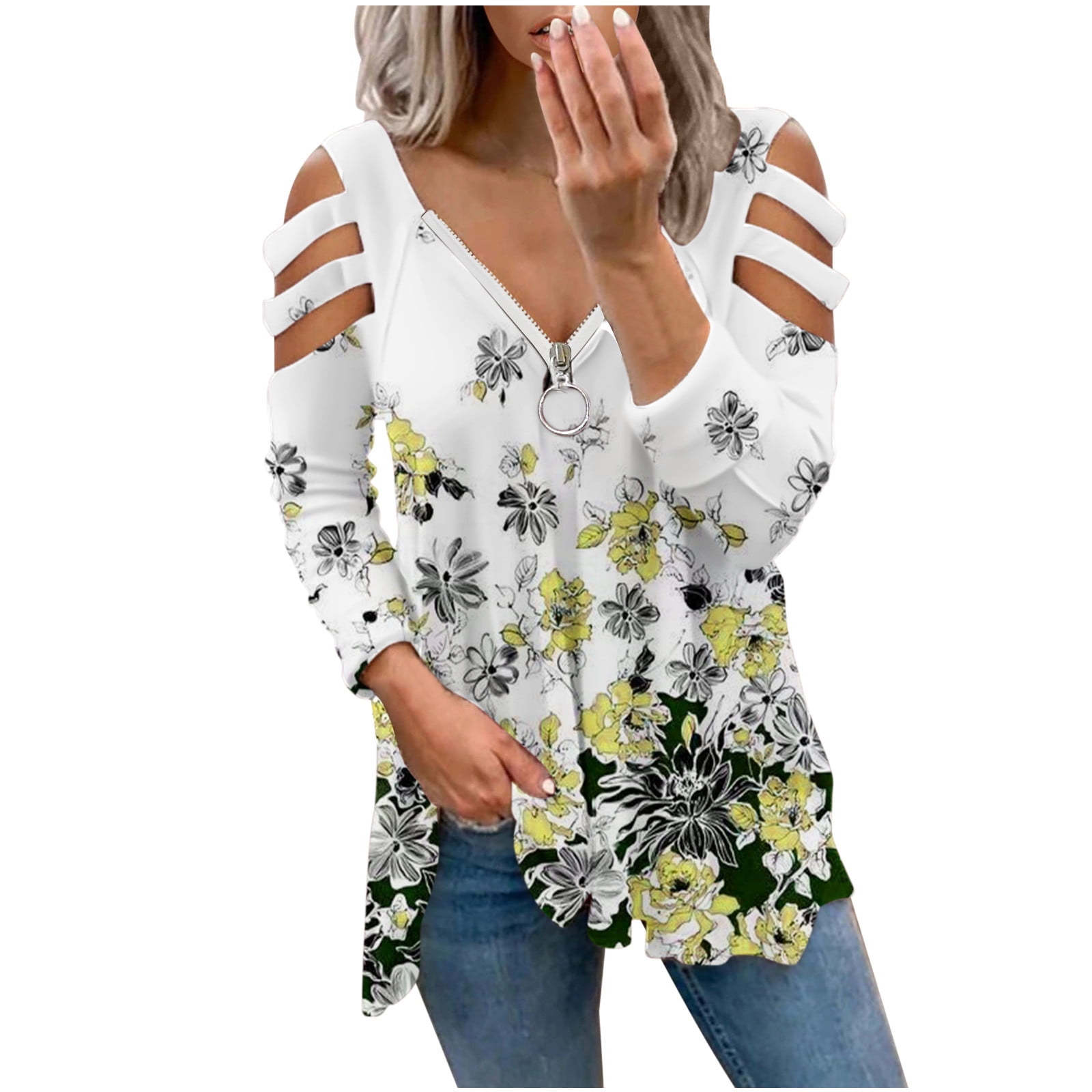 PEZHADA Fall Savings Clearance Long Sleeve Tops for Women Sexy