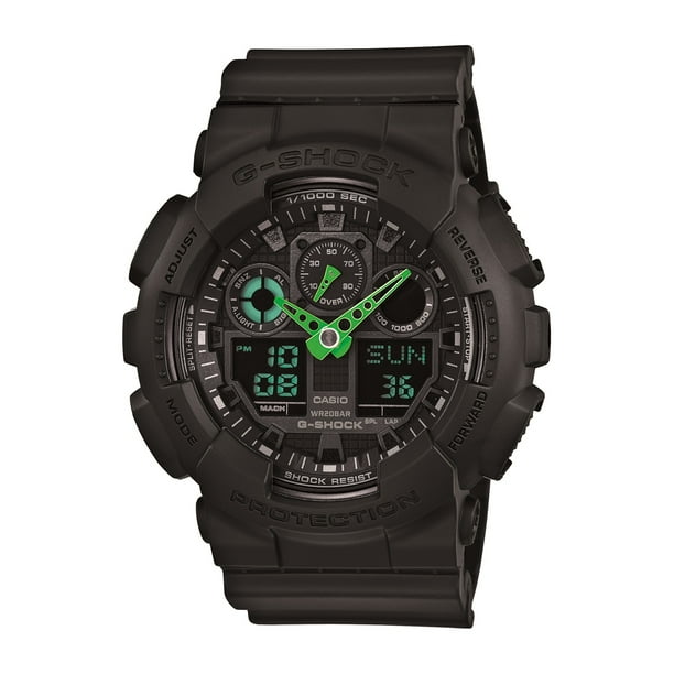 G Shock Casio Men S Xl Series G Shock Quartz 0m Wr Shock Resistant Resin Color Black Model Ga 100c 1a3cr Walmart Com Walmart Com
