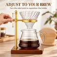 Pour Over Coffee Maker Set with Adjustable Stand, Glass Dripper, 20.3 ...