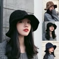 thumbnail image 3 of Yesbay Winter Women Wide Brim Warm Casual Woolen Bucket Hat Cap, 3 of 7