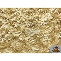 Satin Bridal Petal Rosette Floral Fabric Champagne / 52" Wide / Sold by the yard