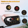 thumbnail image 5 of Pulidor Esmeril Drill Para Uñas Profesional C/pedal 35000rpm Multicolor, 5 of 5