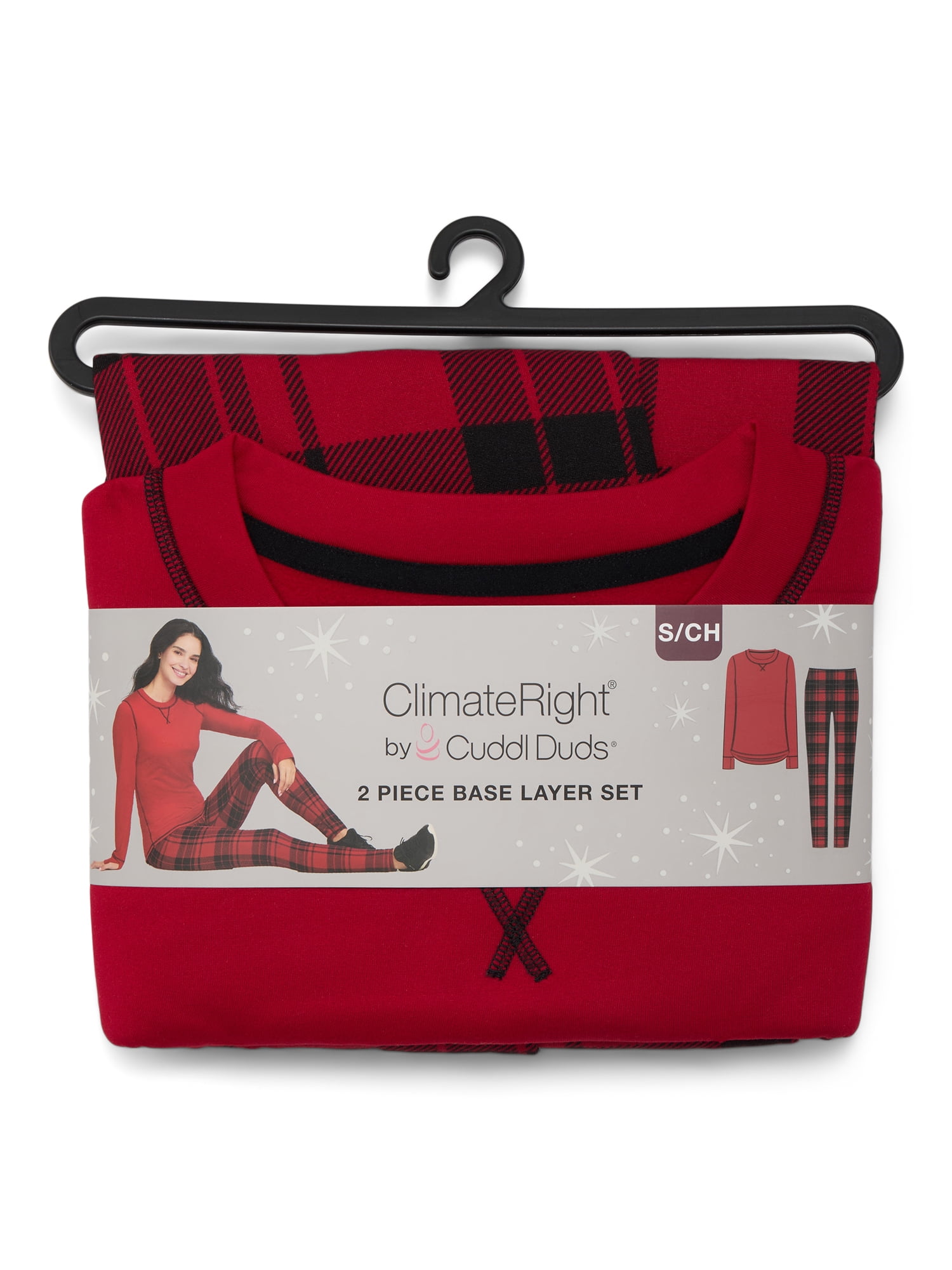 ClimateRight by Cuddl Duds Women's Brushed Comfort Top and Leggings Thermal Base Layer 2-Piece Set, Sizes XS-XXL