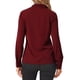 thumbnail image 3 of INSPIRAR CHIC Blusas de Manga Larga para Mujeres Chifón Plisado con Cuello de Lazo Camisa de Oficina Talla M Rojo Oscuro, 3 of 6