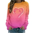 thumbnail image 3 of Jinhomg Ribbon Breast Cancer Awareness Sweatshirt for Women Long Sleeve Crew Neck Tees Fall Winter Comfy Pullover Tops Hot Pink XL, 3 of 4