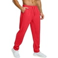 thumbnail image 4 of Mens Sweatpants with Pockets Outdoor Running Jogger Pants Elastic Waist Drawstring Workout Casual Sweatpants Open Bottom, 4 of 5