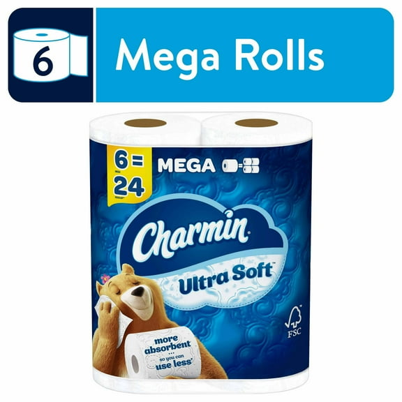 Charmin Ultra Soft Toilet Paper 6 Mega Rolls