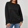 thumbnail image 6 of ShomPort Sweatshirt for Women Crew Neck Oversized Long Sleeve Pullover Tops Casual Side Slits Trendy Sweatshirt, 6 of 7