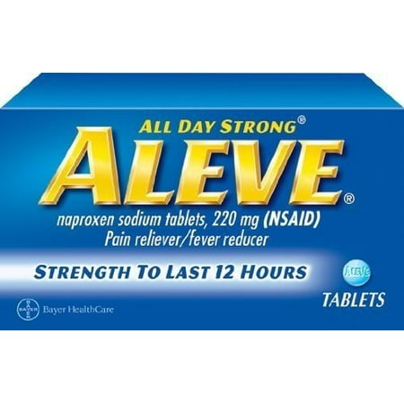 Aleve Tablets with Naproxen Sodium, 220mg (NSAID) Pain Reliever/Fever Reducer, 100