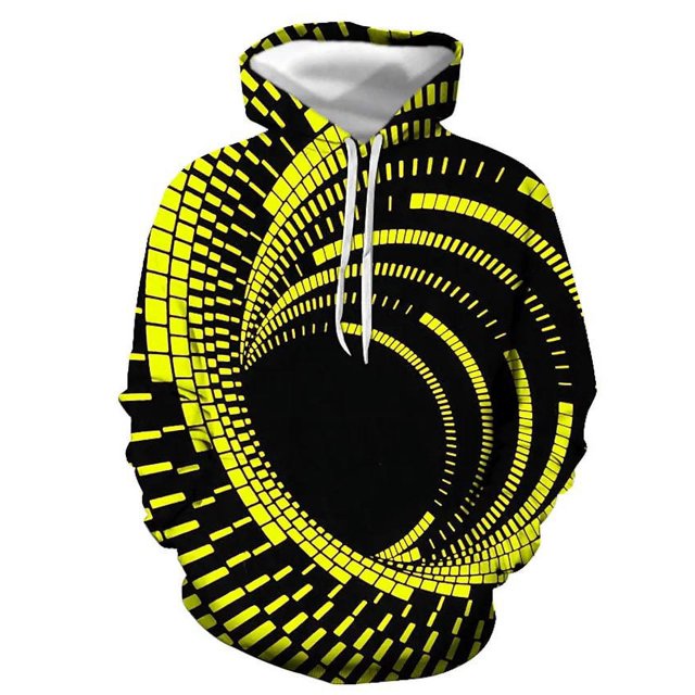 2024 Sweat à Capuche Graphique 3D Vertigo, Mode Décontractée, Manches Longues