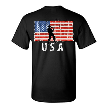 Awkward Styles Fishing USA Men Shirt Gifts for Men Retro USA T shirt for Men Fishing Gifts Pro America Men Tshirt 4th of July Gifts 4th of July T-shirt for Men Proud American Print on the Back