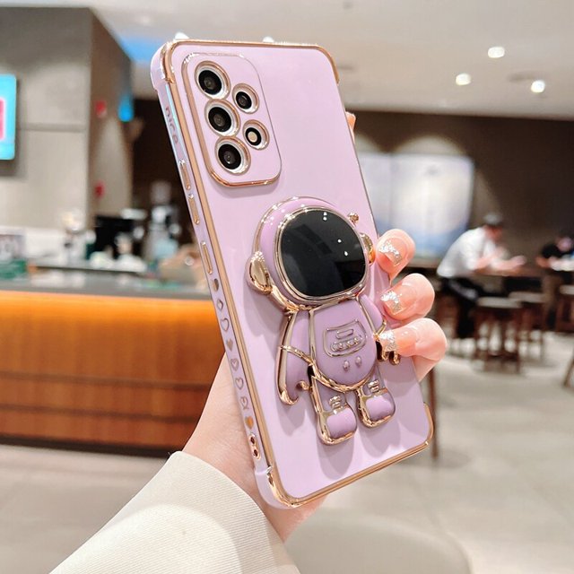 Funda de astronauta de lujo para Samsung Galaxy, carcasa con soporte, A13, A53, A12, A52, 5G, S20 FE, S22, S21, S23 Ultra, S22 Plus, A23, A33, A52S, 4G qiuyongming unisex