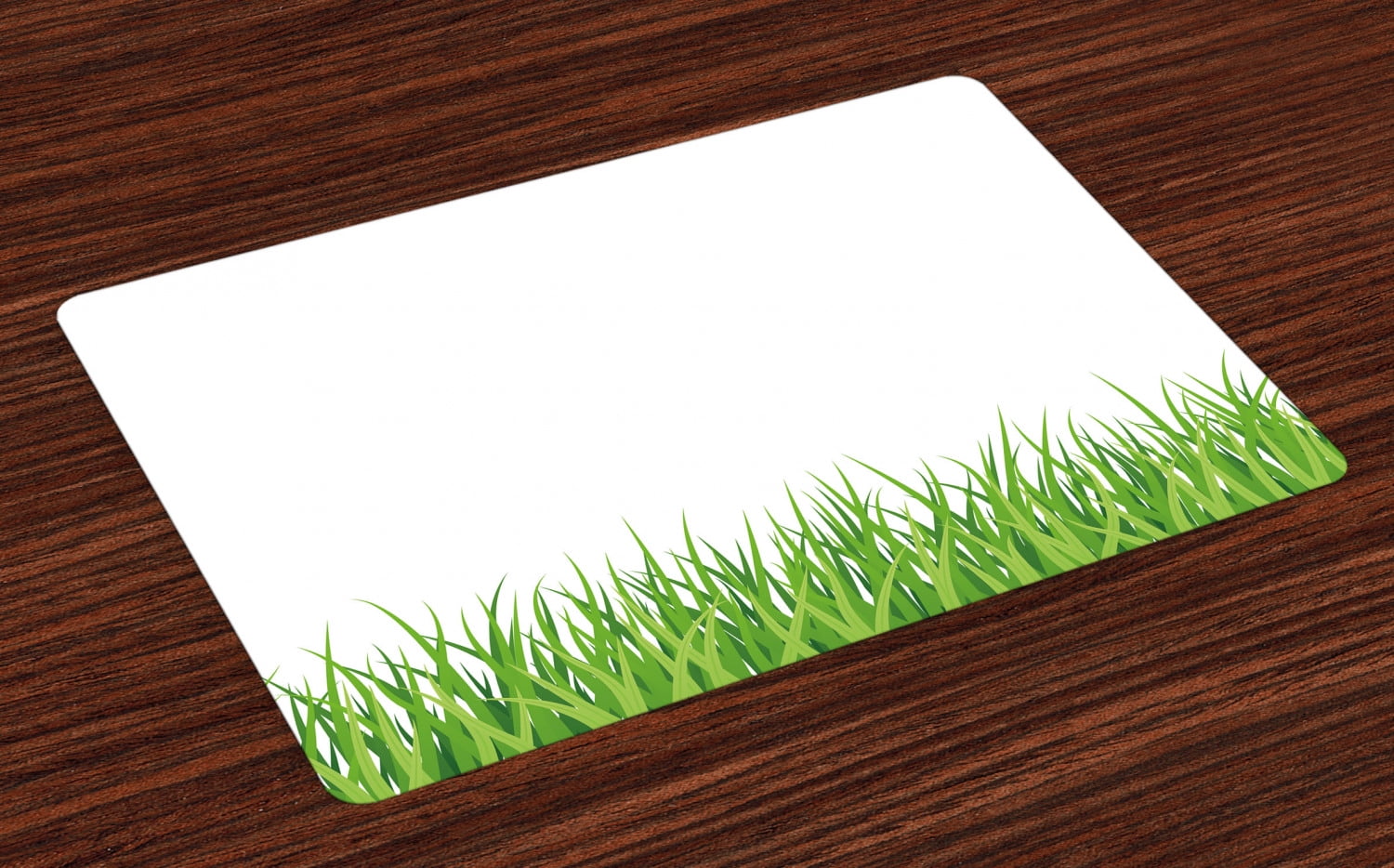 Green Placemats Set of 4 Fresh Grass Lawn Horizontal Pattern Nature Outdoors Meadow Lush