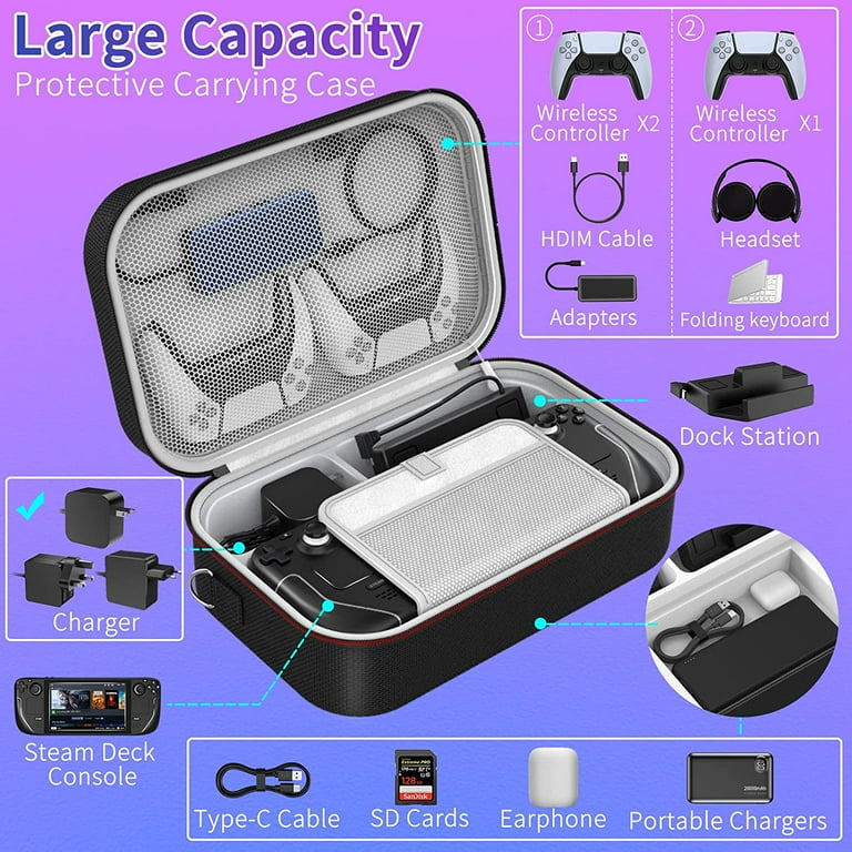 Mooroer Steam Deck Carrying Case, for Steam Deck Console