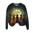 thumbnail image 6 of DOSUKRAI Halloween Sweatshirts Women Graphic Sweatshirts Long Sleeve Crew Neck Pullover Fall Lightweight Sweater Tops 2025 Multicolor,L, 6 of 6