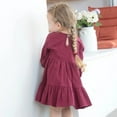 thumbnail image 6 of AJZIOJIRO Little Girls Dress 2-6 Years Old Comfortable and Breathable Cotton Solid Dress Ruffled Fall Winter Dresses, 6 of 7