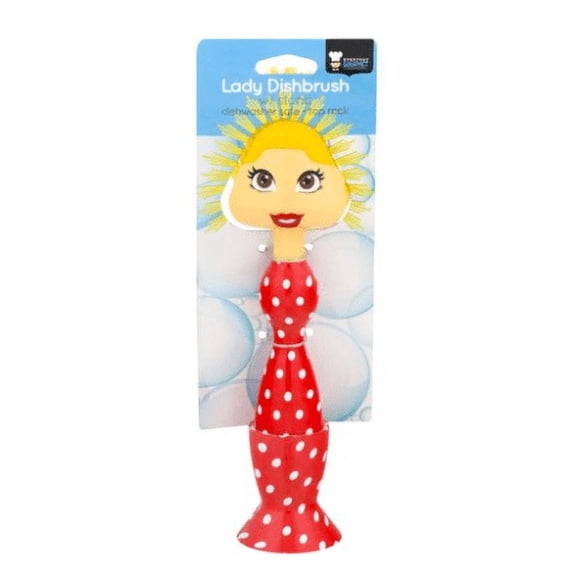 Everyday Gourmet Kitchen Gadgets Red Polka Dot Lady Dishbrush w/ Stand