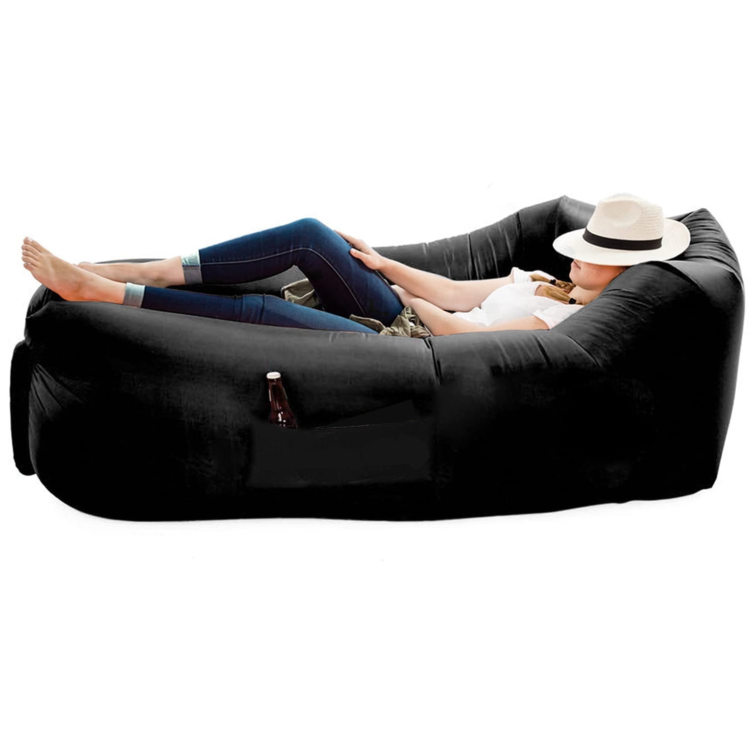 Inflatable Football Chair Sofa Lounger Seat Camping Gaming Pod Relaxing Blow Up 