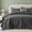 Charcoal, variant on Moonlight20015 3 Piece Quilt Set Chevron Pattern Modern Embossed Coverlet Soft Microfiber King White