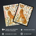 thumbnail image 2 of Artery8 Happy Cheetah with Wildflowers Watercolour Living Room Art Print Framed Poster Wall Decor 12x16 inch, 2 of 3