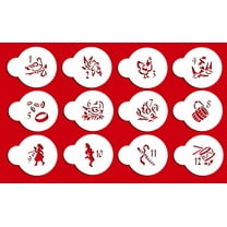 Designer Stencils Twelve Days of Christmas Cookie and Cupcake Stencils (Small), Beige/semi-transparent