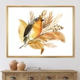 thumbnail image 2 of Designart 'Autumn Flowers and Robin Bird' Traditional Framed Canvas Wall Art Print, 2 of 5