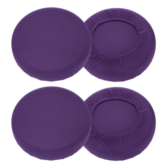 Uxcell 4 Pack Stool Covers Round, 16-20 Inch Bar Stool Covers Washable Dustproof Slipcover Seat Cushion with Elastic for Bar Kitchen Living Room Decor, Purple