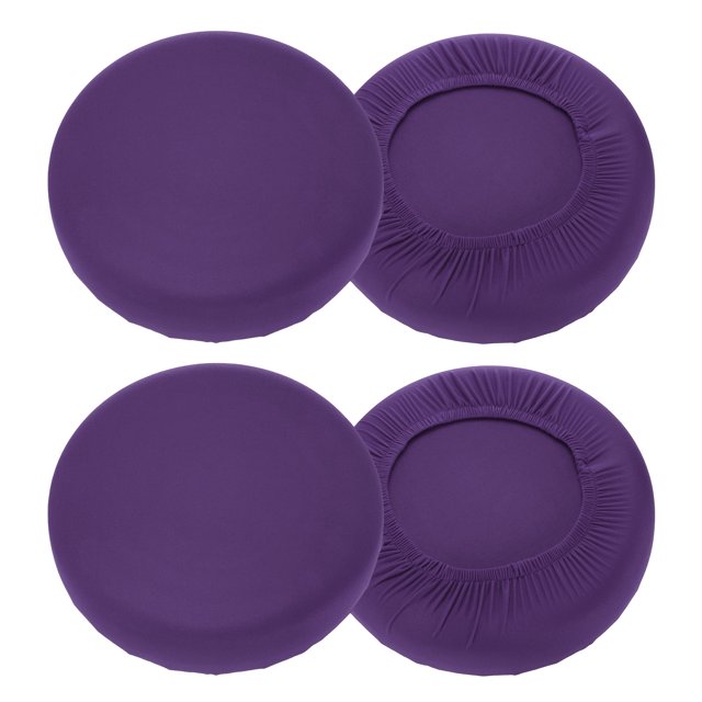 Uxcell 4 Paquete Fundas de Taburete Redondas 16-20" Lavables a Prueba de Polvo con Elástico Púrpura Fluorescente