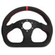 thumbnail image 4 of Volante tipo D para coche, marco negro, cuero, carrera deportiva, ajuste Universal, reemplazo de rueda a la deriva, 4 of 12