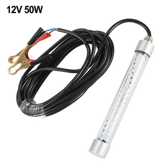 12V 50W Underwater LED Fishing Light Lure Bait Lamp Fish Attractor Waterproof IP68 Green Light with 5m Cable