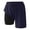 Navy, variant on Mens Swim Trunks with Compression Liner 2 in 1 Elastic Waist Drawstring Straight Leg Beach Shorts with Pockets