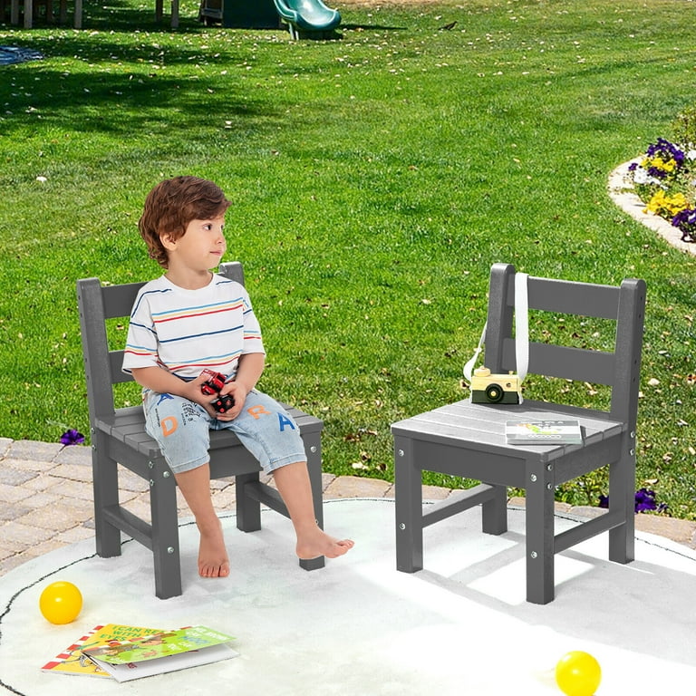 Gymax 2 PCS Kids Chairs Indoor Outdoor Heavy Duty All Weather