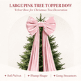 thumbnail image 4 of Pink Big Bow, Extra Large Velvet Tree Topper with 62.99 Inch Ribbon Tails, Oversized Holiday Bow for Girly Tree Door Mantel Party Decor, 4 of 8