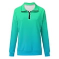 thumbnail image 4 of Chandail Décontracté pour Femmes à Fermeture Éclair 1/4, Manches Longues, Col, Chandails, Imprimé Dégradé, Vêtement de Sport, Veste de Course, Violet, G, 4 of 5